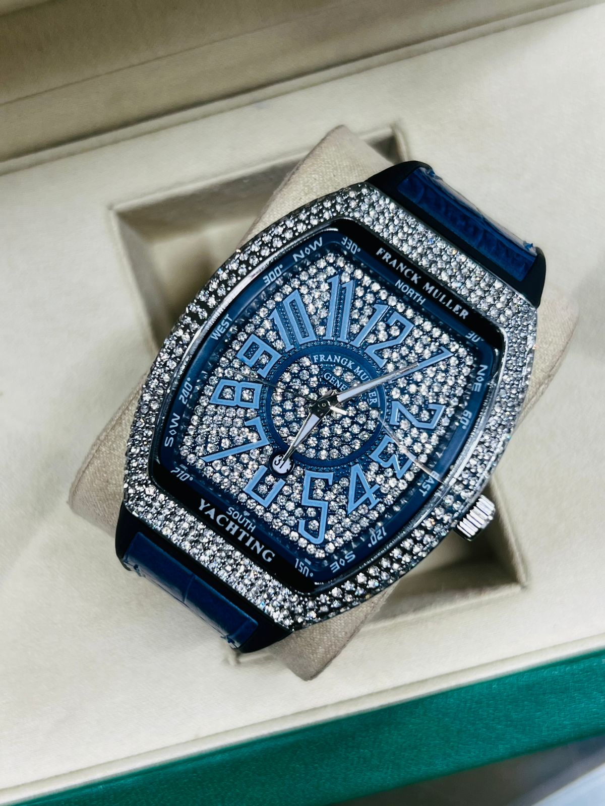 Franck Muller Style Diamond Watch – Luxury Iced-Out Edition